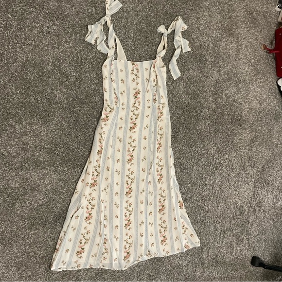 BEST Reformation Twilight Midi Dress Sz2 Surrey Blue Ivory Floral Wedding Party - Picture 6 of 9
